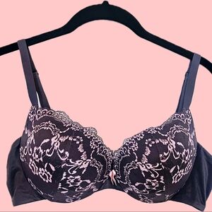 NWOT, New, Pink and Grey Lace Push-Up Bra, Cute, 36C, Light-Padding for Shape